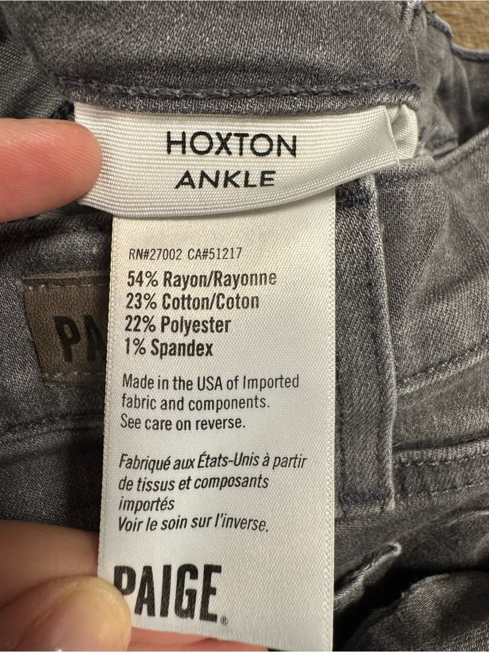 Paige Hoxton Ankle Jeans Size 27